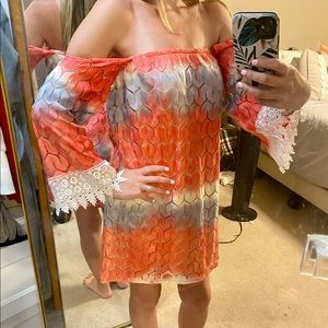 JOYCE size small, off the shoulder lace dress